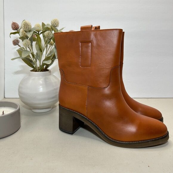 Free People Tabby Ankle Boot Leather Cognac Women's US 9.5 / 39.5 NWOB